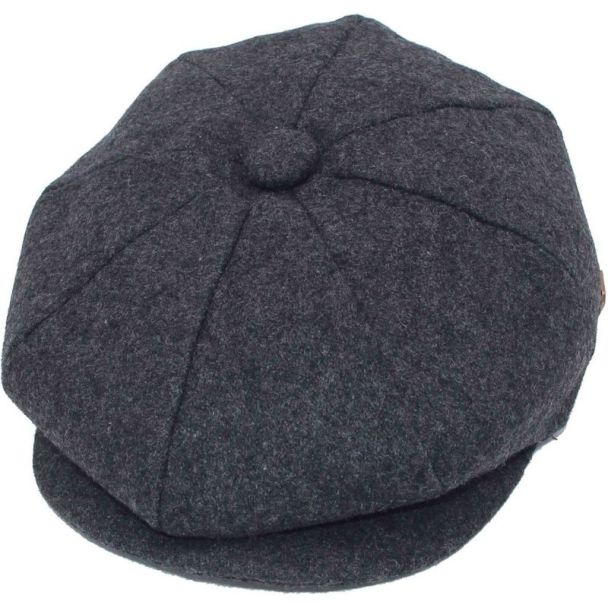 Dark Grey Plain Baker Boy Hat – Large