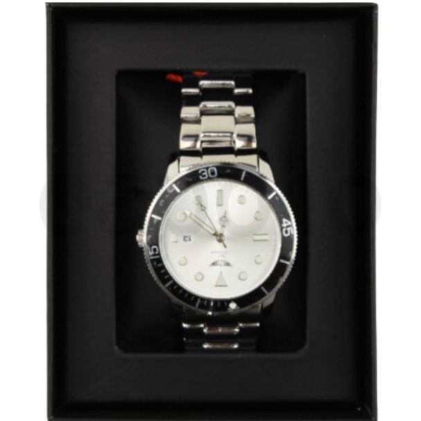 NY London Men's Round Design Metal Bracelet Watch -  Silver