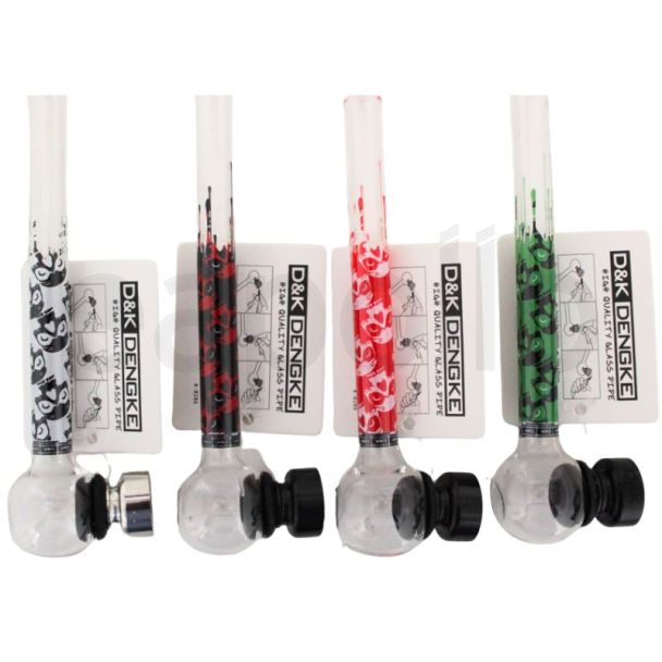 DK Bowl Glass Pipe Skull-Assorted (12.5cm)
