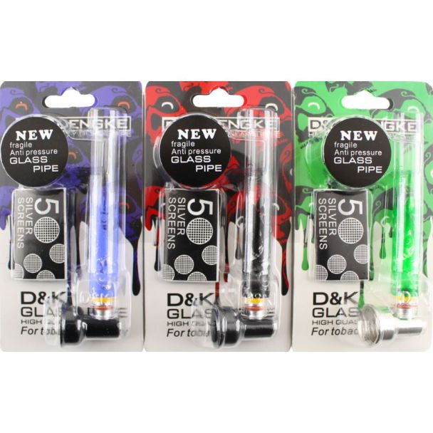 DK Skull Design Glass Pipe - Assorted (9cm)