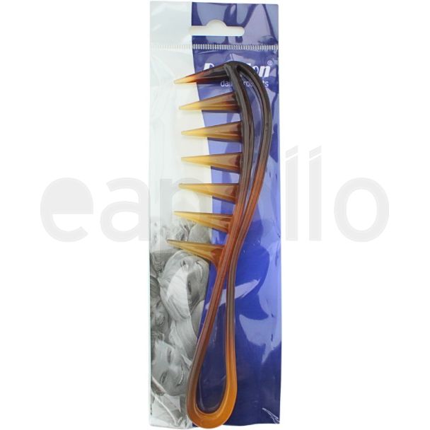 Duralon Wide Tooth Hair Comb with Pointed Teeth - Brown - 18.5cm