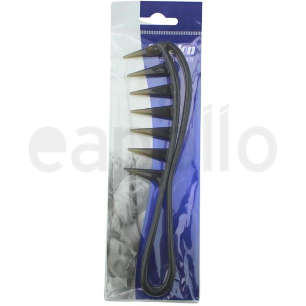 Duralon Wide Tooth Hair Comb with Pointed Teeth - Black - 18.5cm