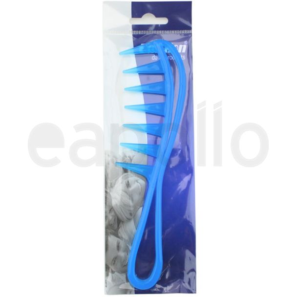 Duralon Wide Tooth Hair Comb with Pointed Teeth - Blue - 18.5cm