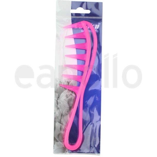 Duralon Wide Tooth Hair Comb with Pointed Teeth - Pink - 18.5cm