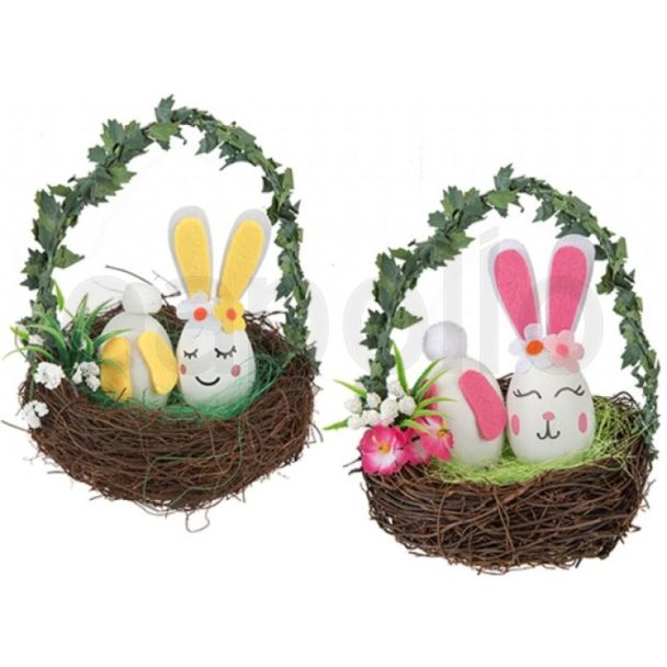 Easter Themed Bunny Basket Decoration- Assorted