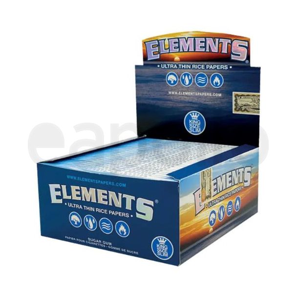 Elements Blue King Size Slim Rolling Papers - 50 Booklets