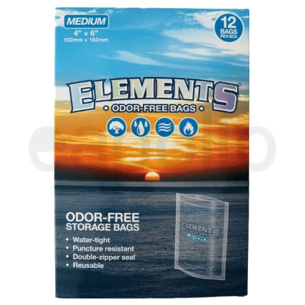 Elements Clear Medium Odor Free  Zip Lock Storage Bag - 12pcs - 4" x 6"