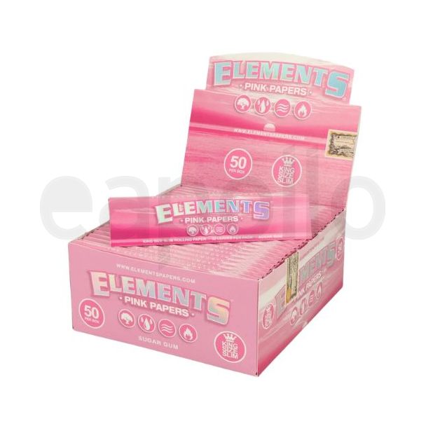 Elements Pink King Size Slim Rolling Papers - 50 Booklets
