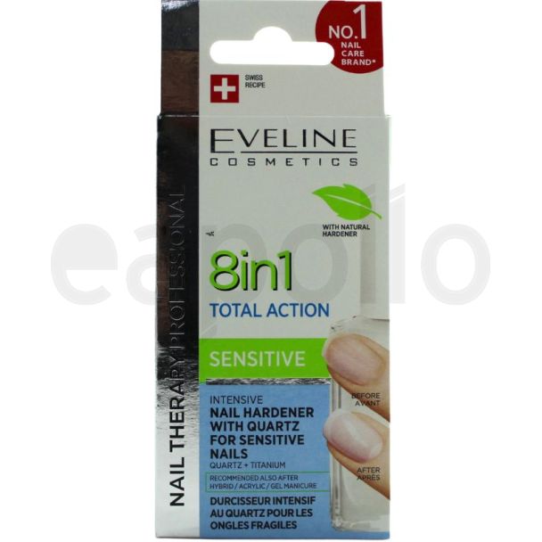 Eveline 8 In 1 Total Action Sensitive Nail Hardener-12ml