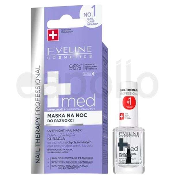 Eveline Nail Therapy Professional +Med Over Night Nail Mask - 12ml