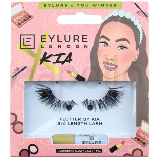 Eylure Eyelashes 3/4 Length With Glue - Flutter by Kia