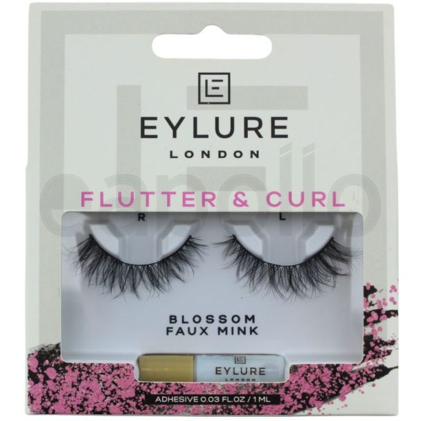 Eylure Flutter & Curl Eyelashes With Glue - Blossom Faux Mink