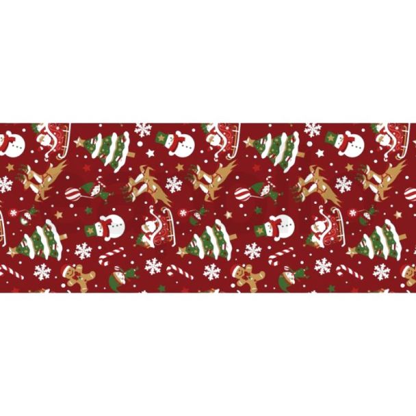Festive Sleigh Design Table Runner - Red