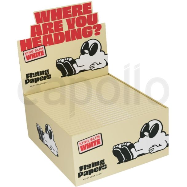 Flying Papers King Size Slim White Rolling Papers -  50 Booklets