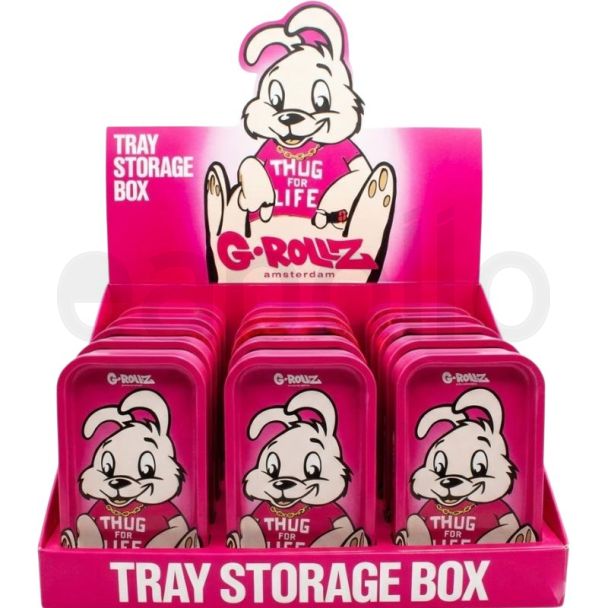 G-ROLLZ  Mini Storage Box Tin With Tray Lid (12.3 x 7 x 3.2cm) - Thug for Life