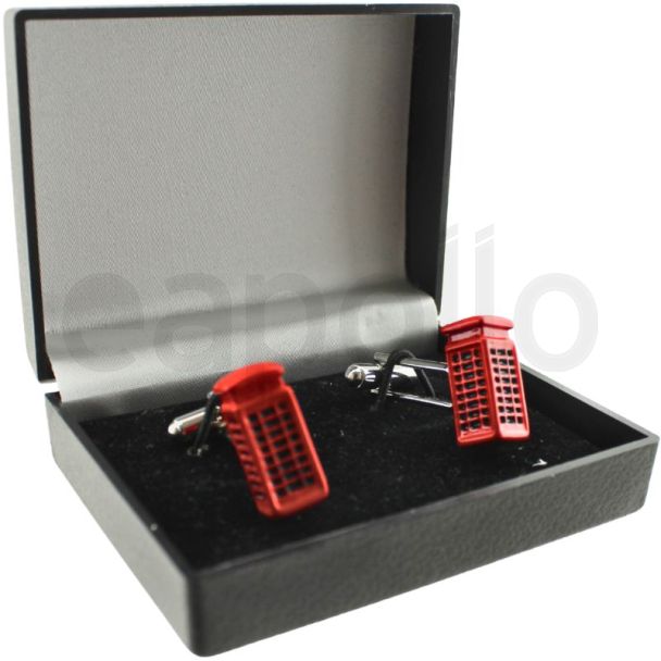 Gents Red Telephone Box Cufflinks