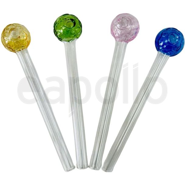 Glass Oil (burner) Pipe Football Design -  Assorted (12cm)