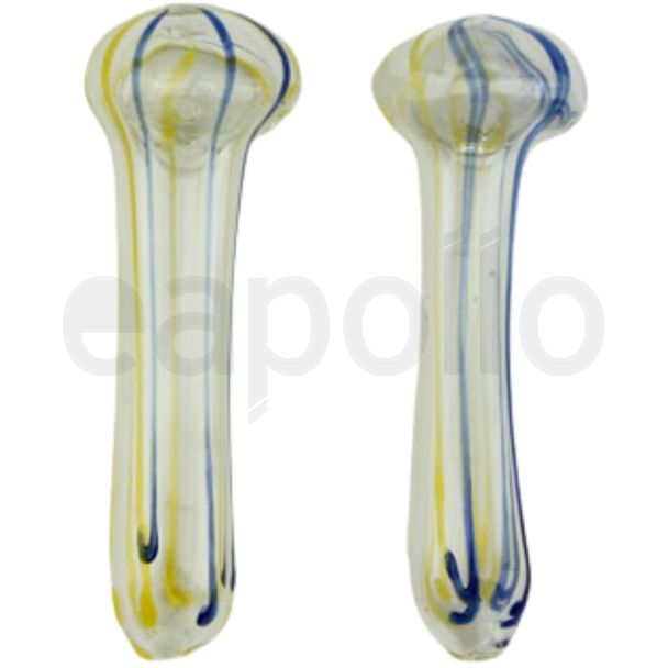 Glass Spoon Hand Pipe - Assorted Colour & Designs (6.5 cm)