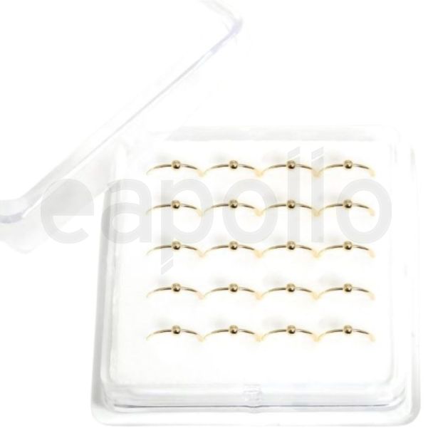 Sterling Silver Ball Closure Nose Rings- Gold (10mm)