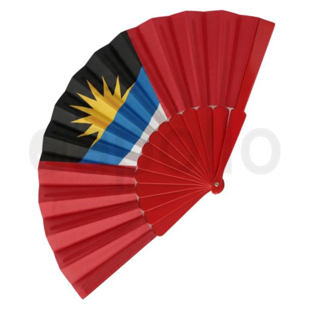 Antigua and Barbuda Flag Carnival Folding Hand Fan - 23cm