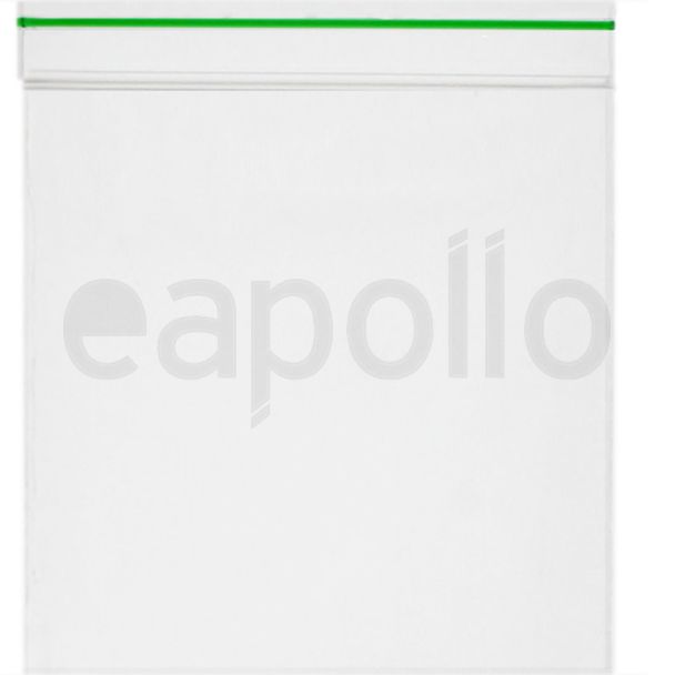 Grip Seal Plain Bags With Green Stripe (80mm x 120mm)