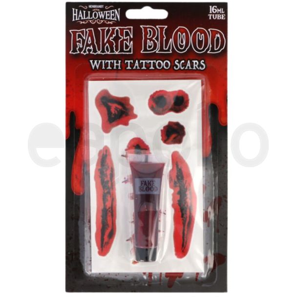 Halloween Fake Blood & Wound Tattoo Set - 16ml