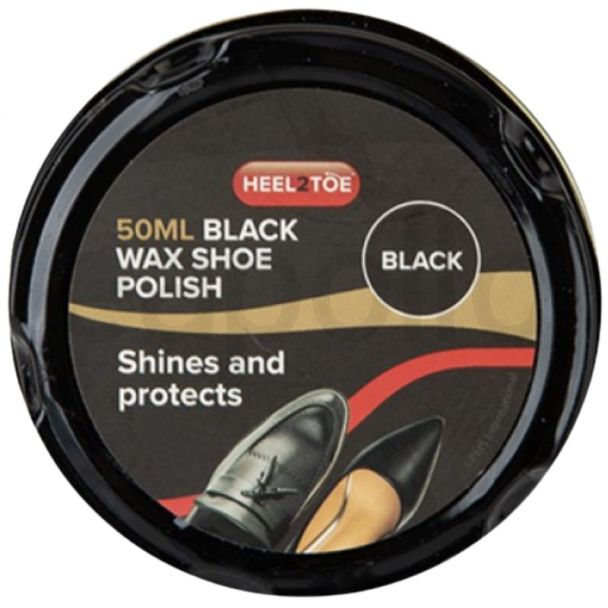 Heel2Toe Wax Shoe Polish 50ml – Black