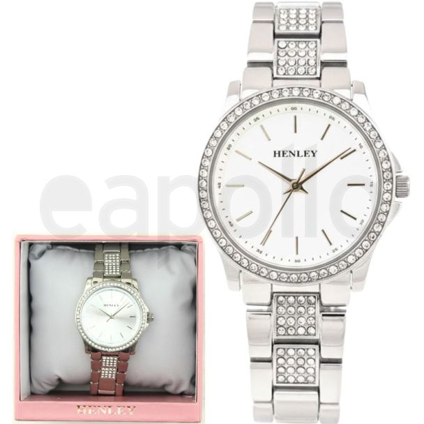 Henley Ladies Crystal Bracelet Watch - Silver