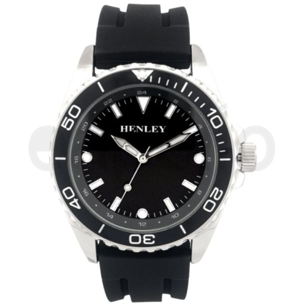 Henley Men's Silicone Sports Watch - Black
