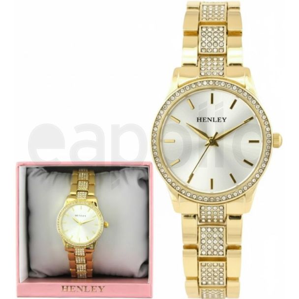 Henley Metal Diamante Bracelet Ladies Watch - Silver/Gold