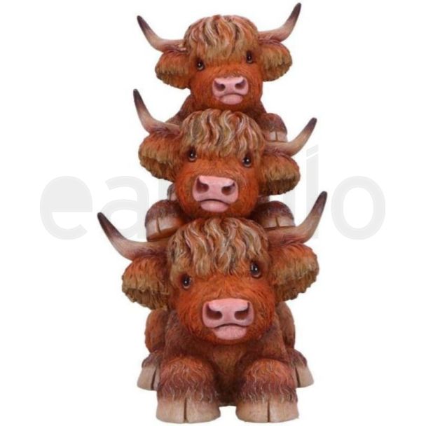Highland Cow Totem Figurine - 17.5cm