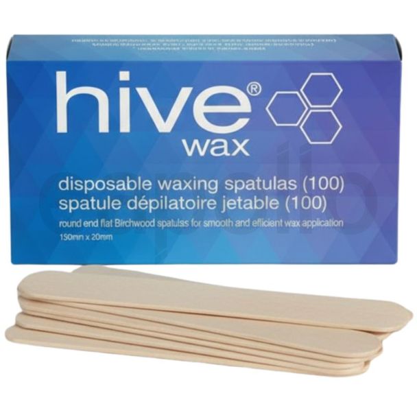 Hive of Beauty - Disposable Waxing Spatulas 100pcs (15cm x 2cm)
