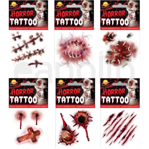 Horror Temporary Tattoo - Assoretd Designs