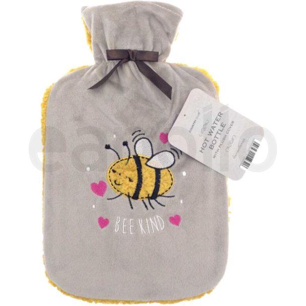 Hot Water Bottles with Plush cover- Bee Kind
