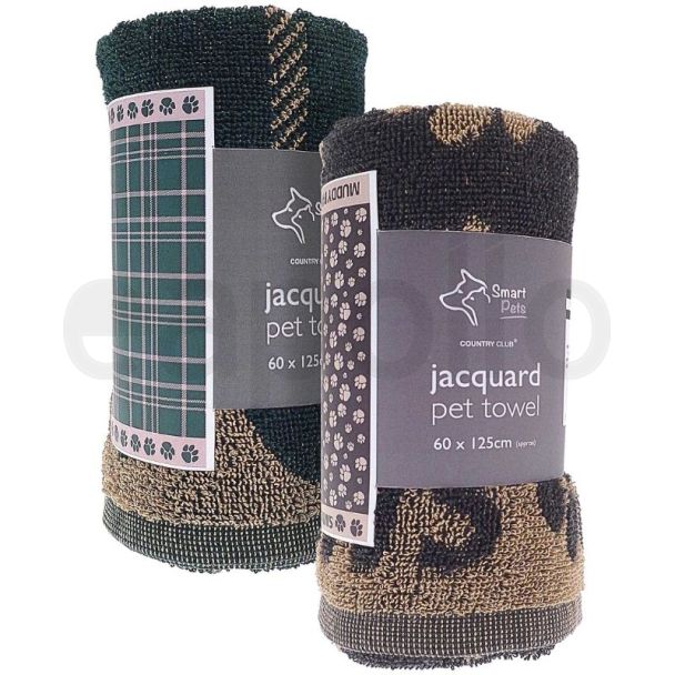 Jacquard Dog Towels Muddy Paws Design (60x125cm) - Assorted 