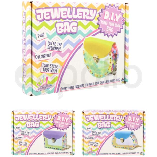 Jewellery Bag Craft Kit - 3 Assorted Designs