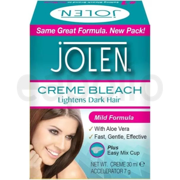 Jolen Creame Bleach Lightens Dark Hair - Mild Formula (30ml)