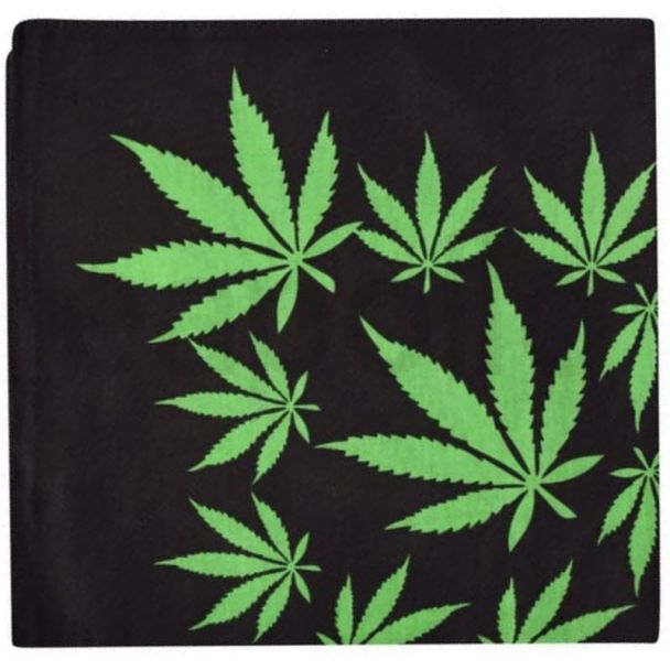 Leaf Print Bandana - Black