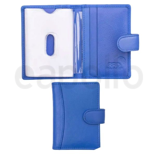 Leather Credit Card Holder RFID Protected - Cornflower Blue 
