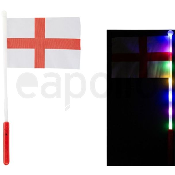 Light Up St George Hand Waving Flag - 20cm x 14cm