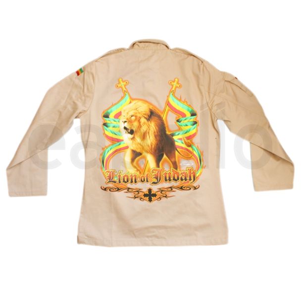Lion Of Judah Buttoned Shirt Jacket - Beige (Assorted Sizes)