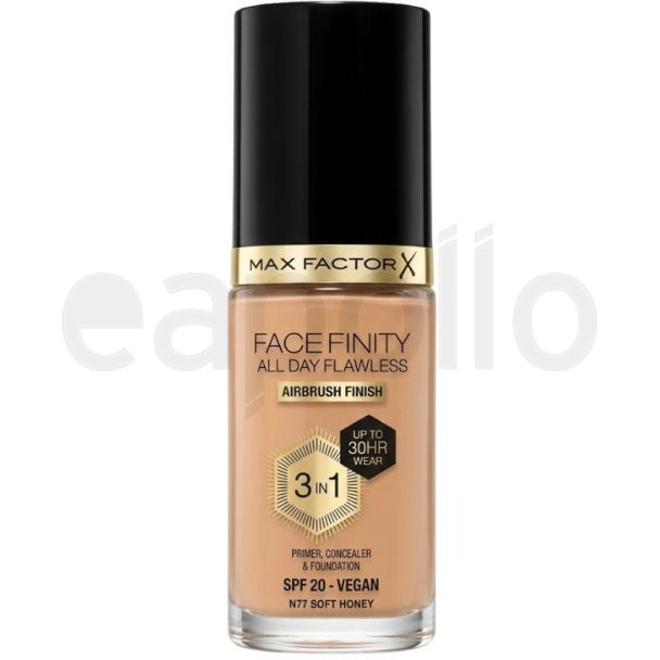 Max Factor Facefinity 3-in-1 SPF20 Foundation – N77 Soft Honey (30ml)