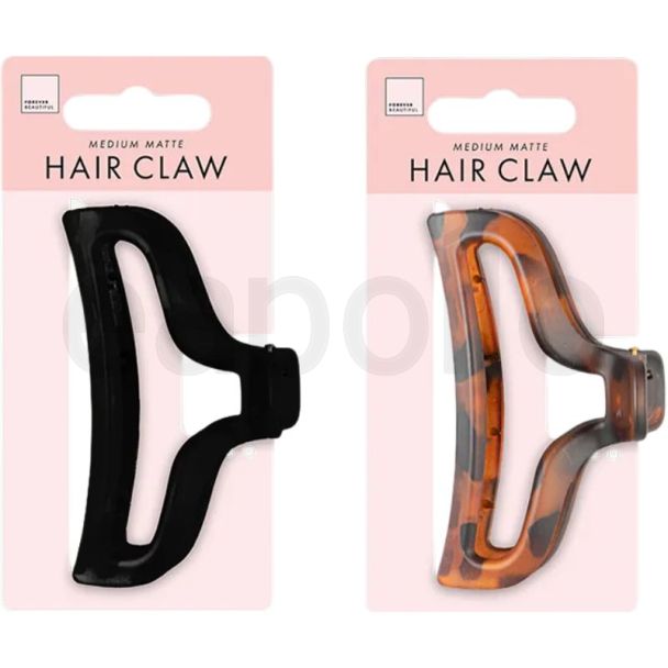 Black & Tortoise Matte Hollow Hair Clamps – Assorted - 10cm