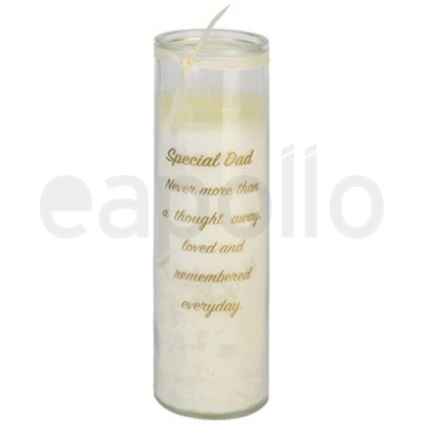 Memorial Candle Jar with Ribbon & Dad Print – Special Dad (20cm)