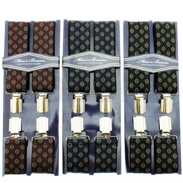 Men's Braces Diamonds Print Assorted 35mm