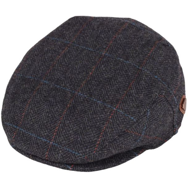 Men's Navy tweed check Newsboy Flat Hat - Medium 