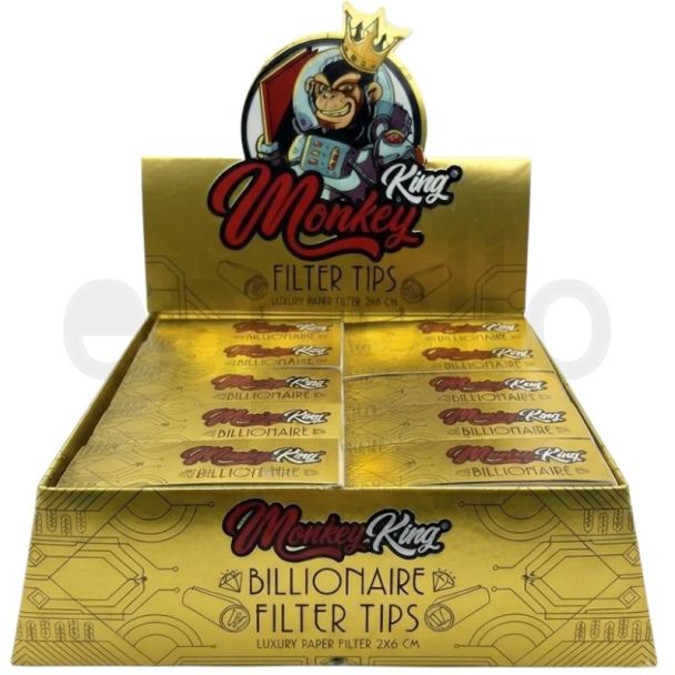 Monkey King Billionaire Filter Tips - Gold (50 Pack)
