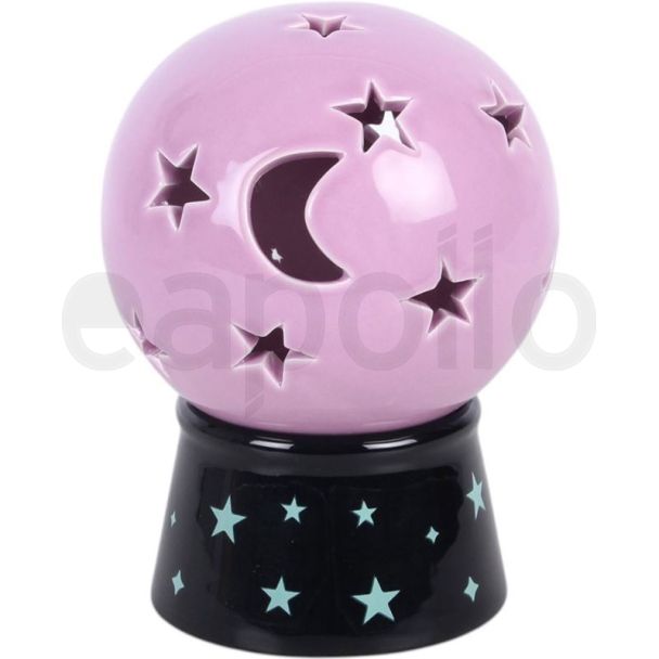 Crystal Ball Tealight Candle and Incense Cone Holder - 14cm