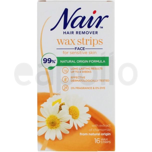 Nair Face Wax Strips For Sensitive Skin - 16 Wax Strips 