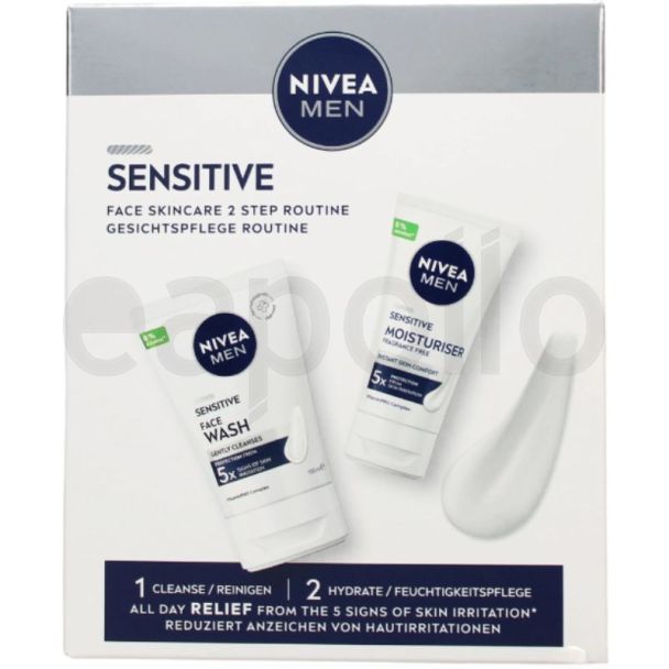 Nivea Men Sensitive  Face Skincare 2 Step Gift Set